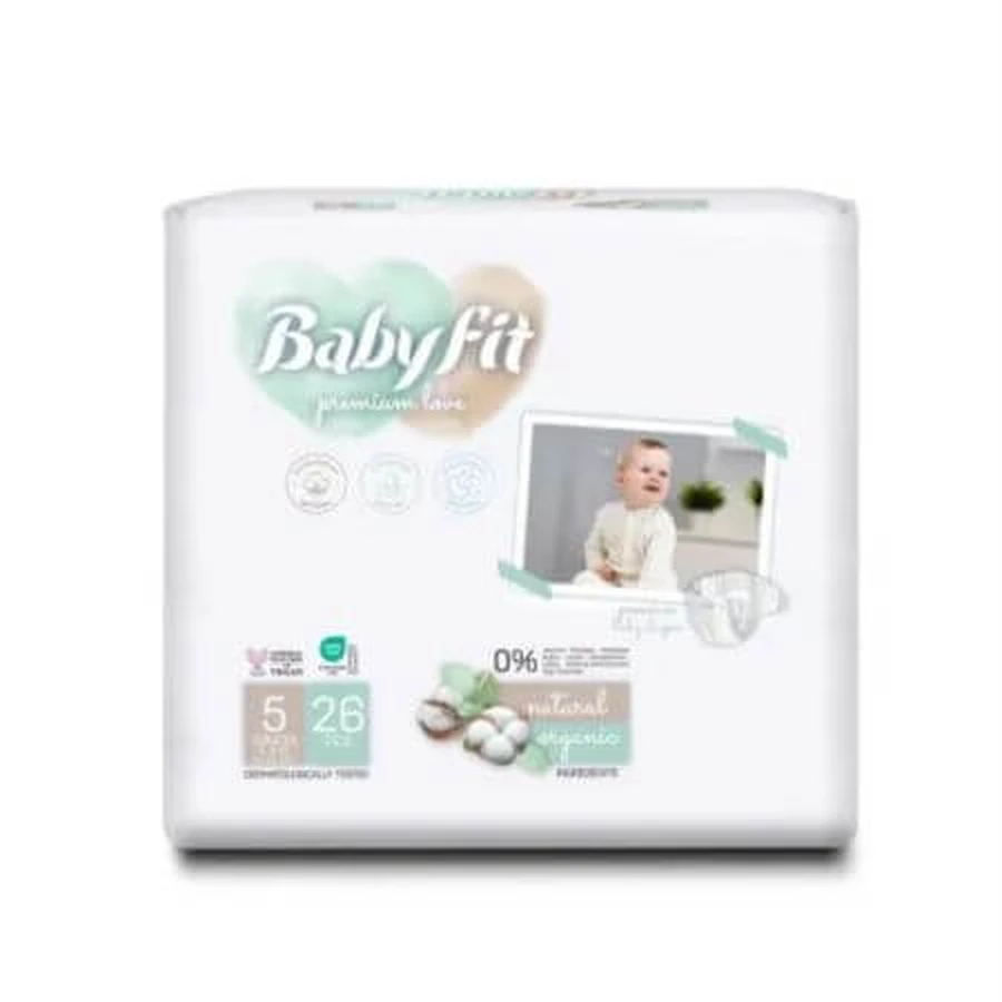 Pañales Bio Junior, nº 5, 11-25 kg, 26 piezas, Babyfit