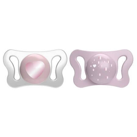 Set de sucettes en silicone PhisioForma Micro, 0-2 mois, Rose, 2 pièces, Chicco