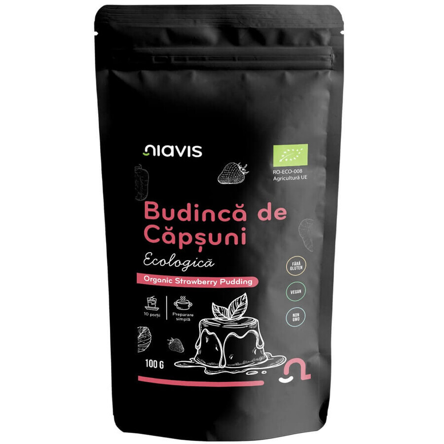 Organic Gluten Free Strawberry Pudding, 100 g, Niavis