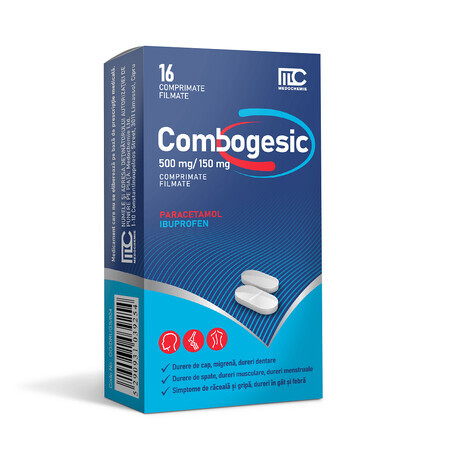 Combogesic, 500mg/150mg, 16 compresse rivestite con film, Medochemie