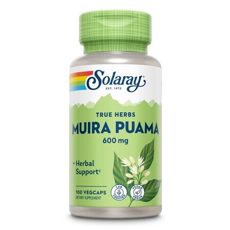 Muira Puama, 600 mg, 100 plantaardige capsules, Secom