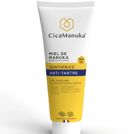 Pasta de dinti anti-tartru cu miere de manuka IAA15+, ecologica, 75 ml, CicaManuka
