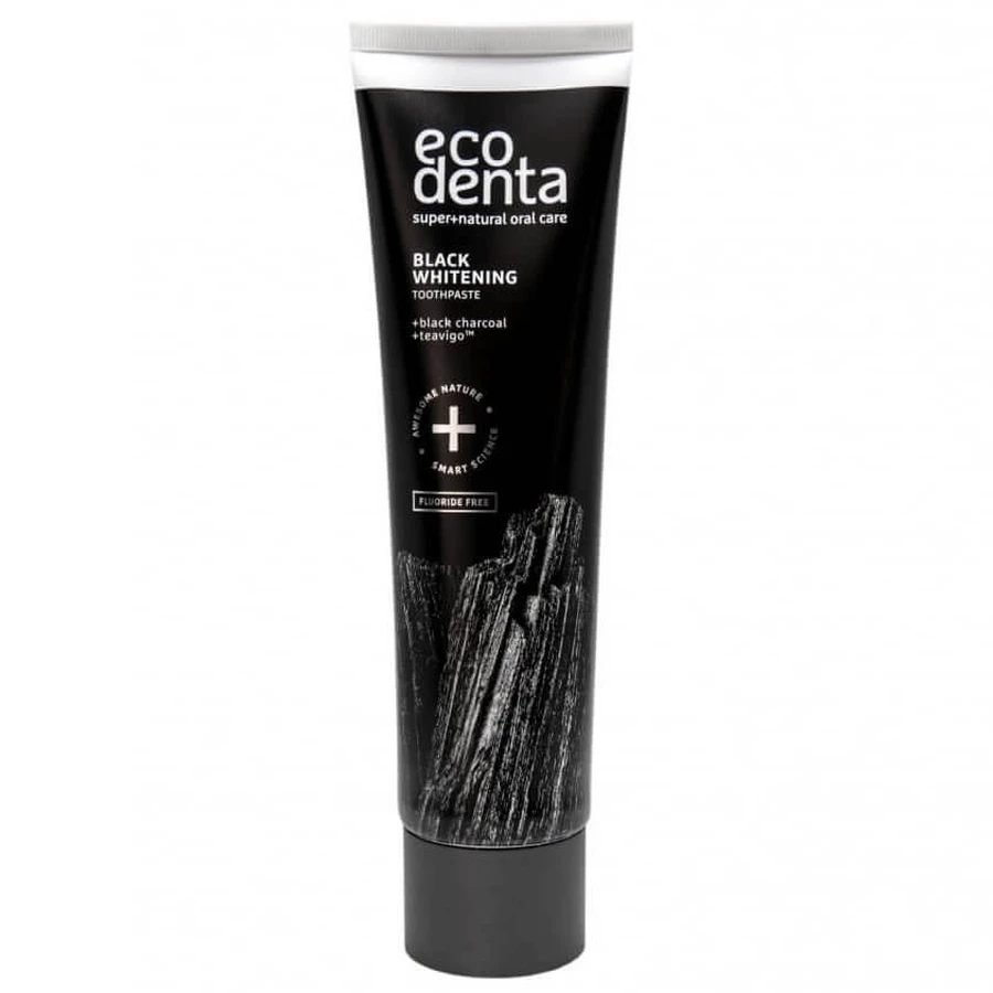 Tandpasta met houtskool en Teavigo Black Whitening, 75 ml, Ecodenta