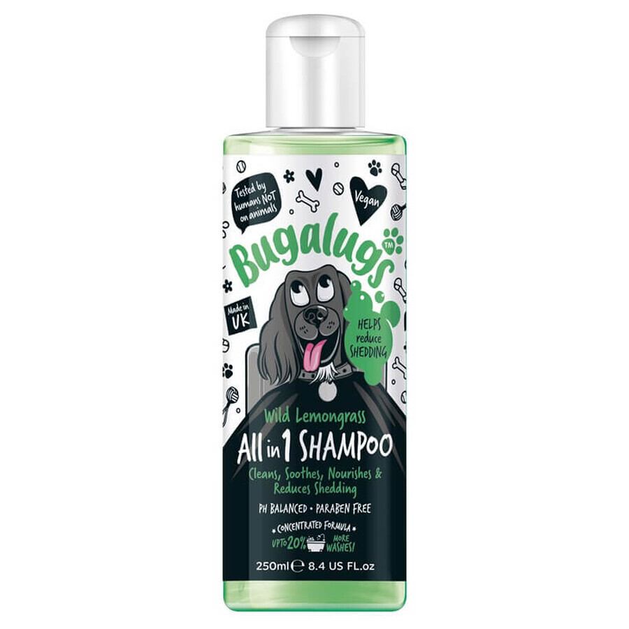 Wild citroengras shampoo voor honden Bugalugs, 250 ml, Lakeland Cosmetics