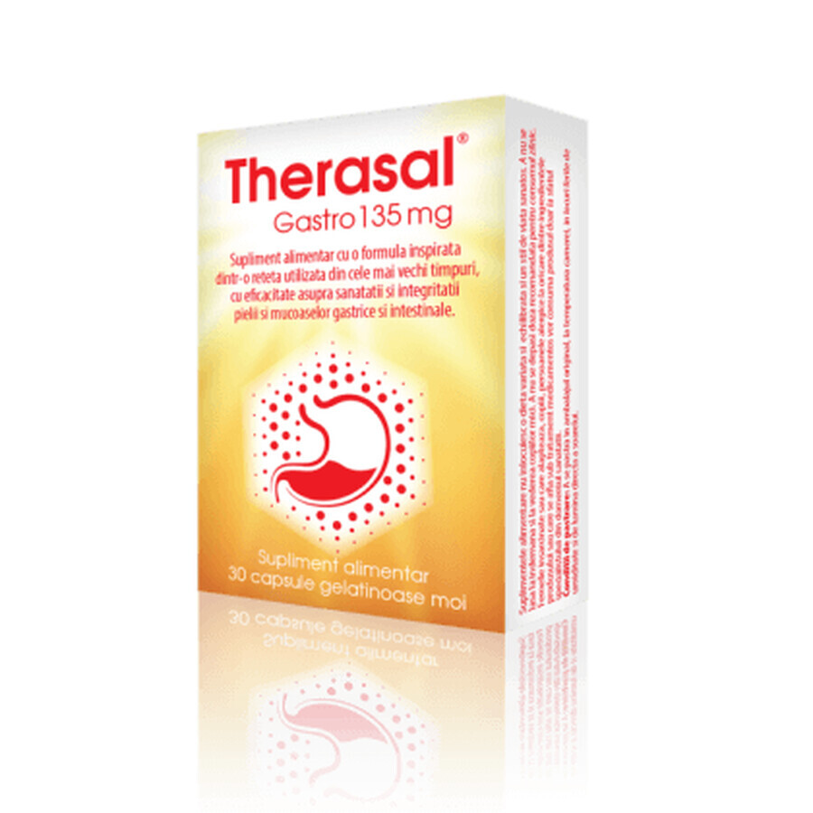 Supplément pour la santé de la peau et de la muqueuse gastrique Therasal Gastro 135 mg, 30 gélules, Vedra