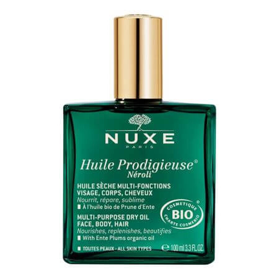 Ulei uscat multifunctional BIO cu Neroli pentru fata, corp si par Huile Prodigieuse, 100 ml, Nuxe