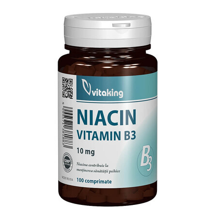 Vitamine B3 (niacine), 10 mg, 100 tabletten, Vitaking