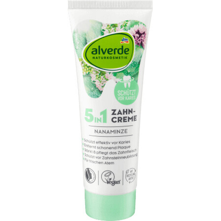 Alverde Naturkosmetik Dentifrice Menthe Nana 5in1, 75 ml