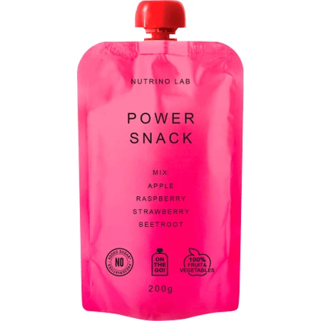Nutrino Lab Power Snack, appel, framboos, aardbei en rode bietenpuree, 200 g