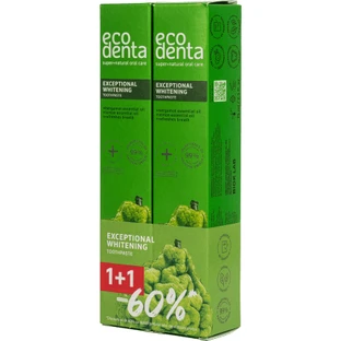 Package 1+1-60% Toothpaste for whitening with bergamot, lemon oils and Kalident, Ecodenta, 2x75ml