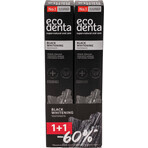 Package 1+1-60% Toothpaste for whitening Extra Black with charcoal and Teavigo, Ecodenta, 2x75 ml