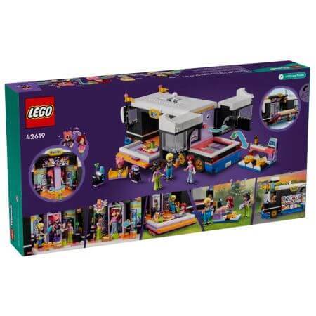 Autocar de turneu pentru staruri pop, 8 ani+, 42619, Lego Friends