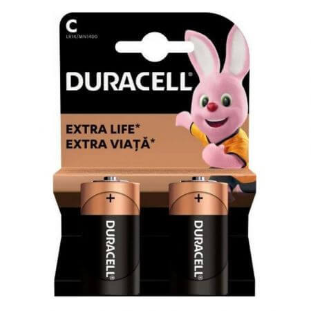 Alkaline batterijen C Extra Life, 2 stuks, Duracell