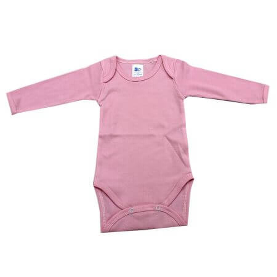 Body in cotone a maniche lunghe a costine, 18-24 mesi, rosa, Baltic Bebe