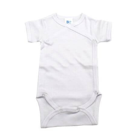 Body in cotone a coste con manica corta, 0-3 mesi, bianco, Baltic Baby