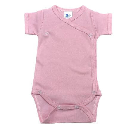 Body en coton côtelé à manches courtes, 0-3 mois, Pink, Baltic Bebe