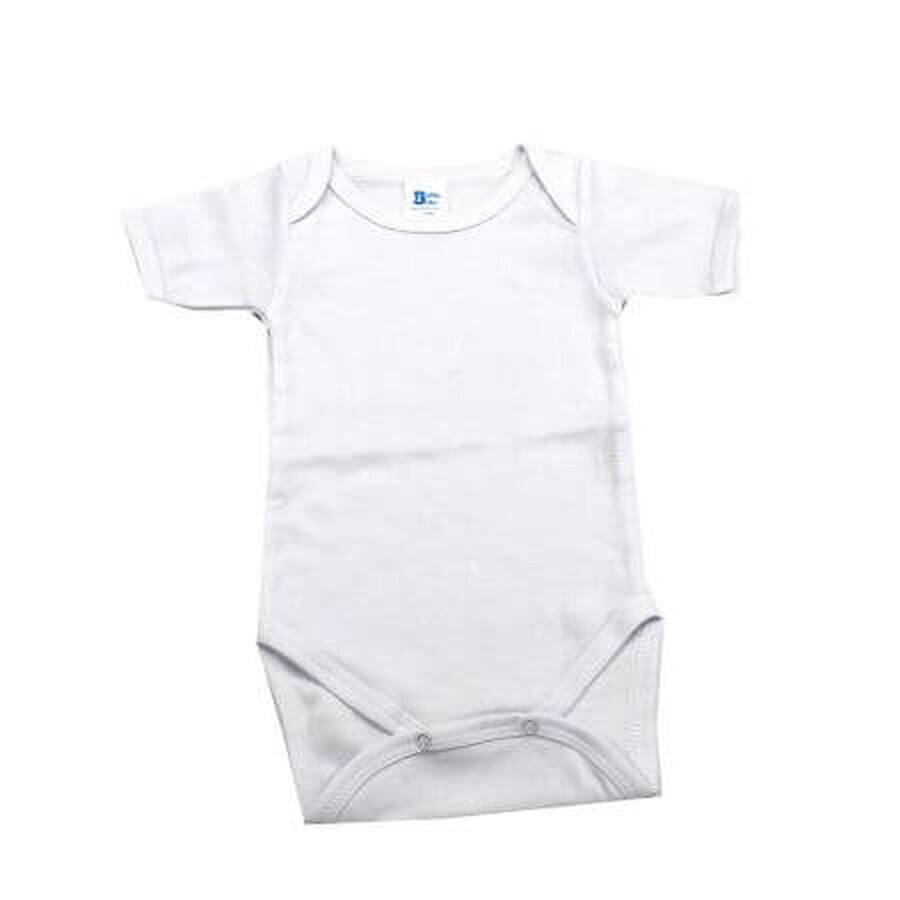 Rib romper korte mouw, 18-24 maanden, Wit, Baltic Baby