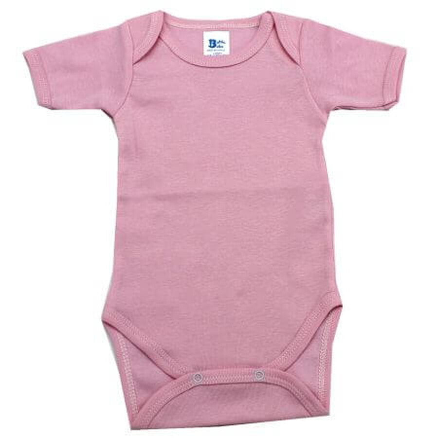 Body en coton côtelé à manches courtes, 3-6 mois, Pink, Baltic Bebe