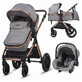 Melora 3 in 1 transformeerbare kinderwagen, Moonlit Grey, Coccolle