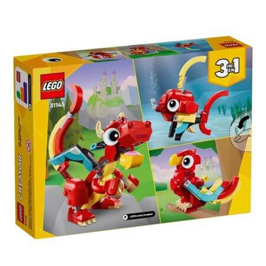 Drago rosso, +6 anni, 31145, Lego Creator 3 in 1