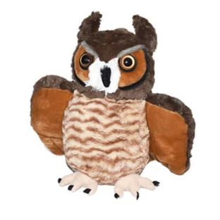 Pluche gehoornde uil, 30 cm, Wild Republic