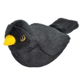 Pluche knuffel Vogel met geluiden, 17 cm, Mierla, Wild Republic
