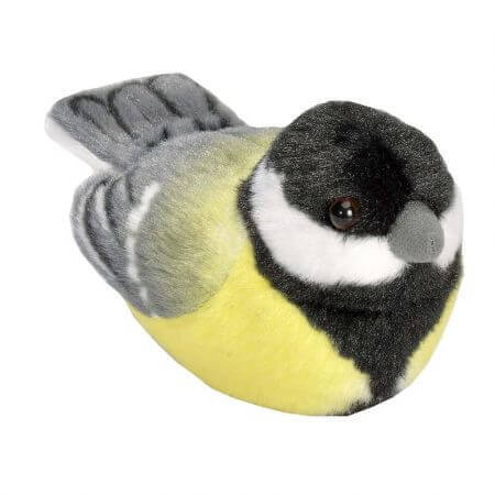 Pluche speelgoedvogel met geluiden, 17 cm, Grote dwerg, Wild Republic