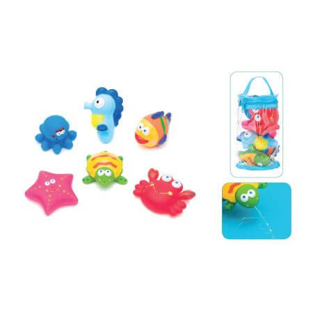 Giocattoli da bagno colorati, set 6 pezzi, Fillikid