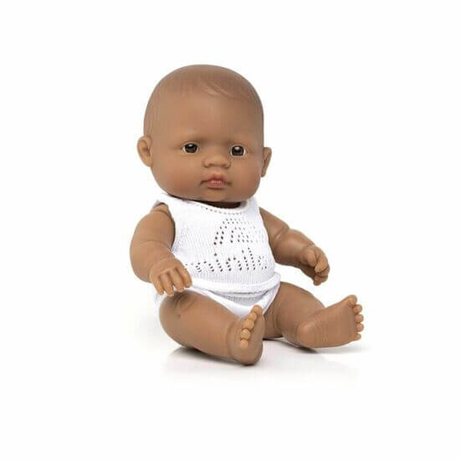 Papusa Baby Lationamerican Baiat, 21 cm, Miniland