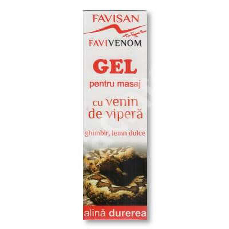 Gel de massage au venin de vipère, au gingembre et à la réglisse, 50 ml, Favisan