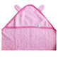 Baby handdoek met oren, 80x80 cm, Roze, Tuxi Merken