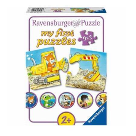 Puzzle Animale Muncitoare, 2 ani +, 9x2 piese, Ravensburger