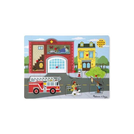 Puzzle cu sunete Brigada de pompieri, +2 ani, Melissa and Doug