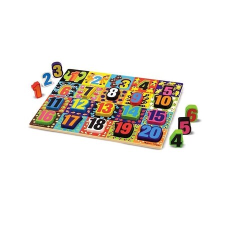 Houten puzzel met nummers van 1 tot 20, +3 jaar, 20 stukjes, Melissa&amp;Doug