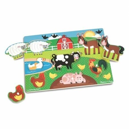 Puzzle di legno Fattoria degli animali, +2 anni, Melissa& Doug