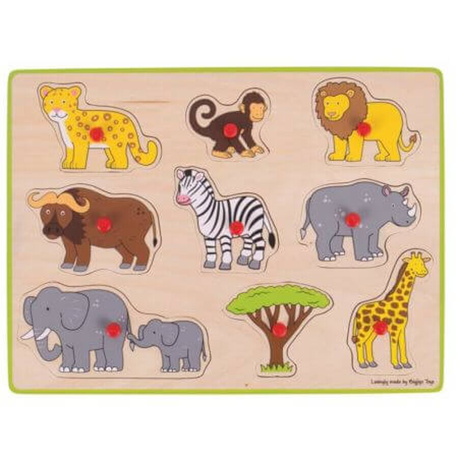 Puzzle en bois, +3 ans, Safari, Big Jigs