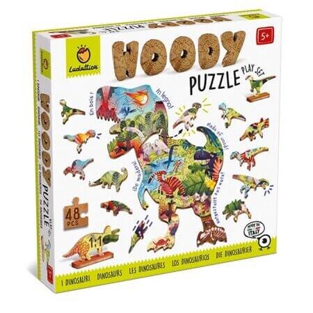 Holzpuzzle, +5 Jahre, Dinosaurier, Ludattica