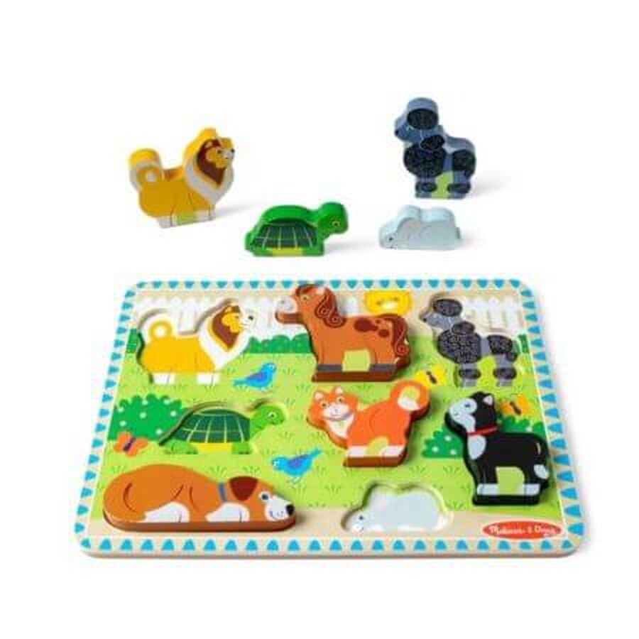 Puzzle en relief Animaux, 2 ans et +, 8 pièces, Melissa&Doug