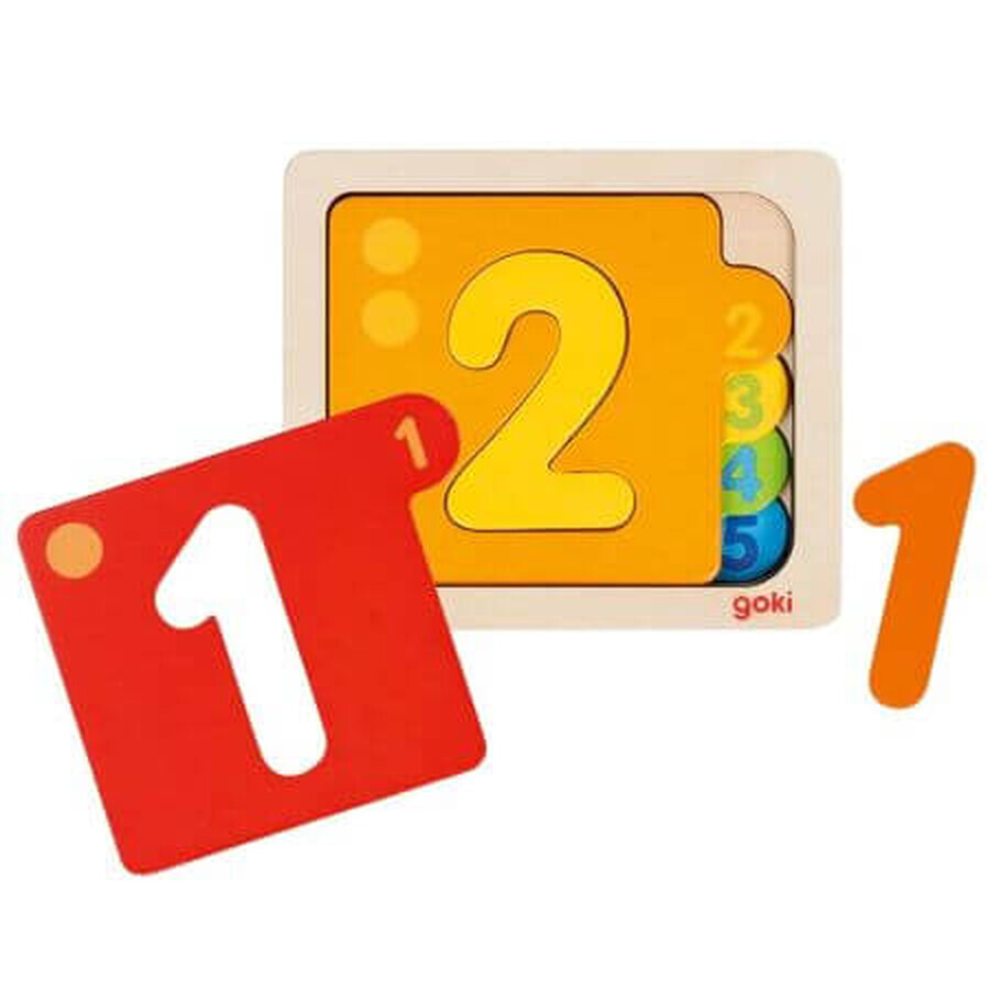 Puzzle stratificat pentru invatarea numerelor, 2 ani+, Goki