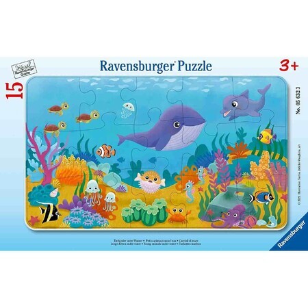 Animalute Marine Frame Puzzle, +3 Jahre, 15 Teile, Ravensburger