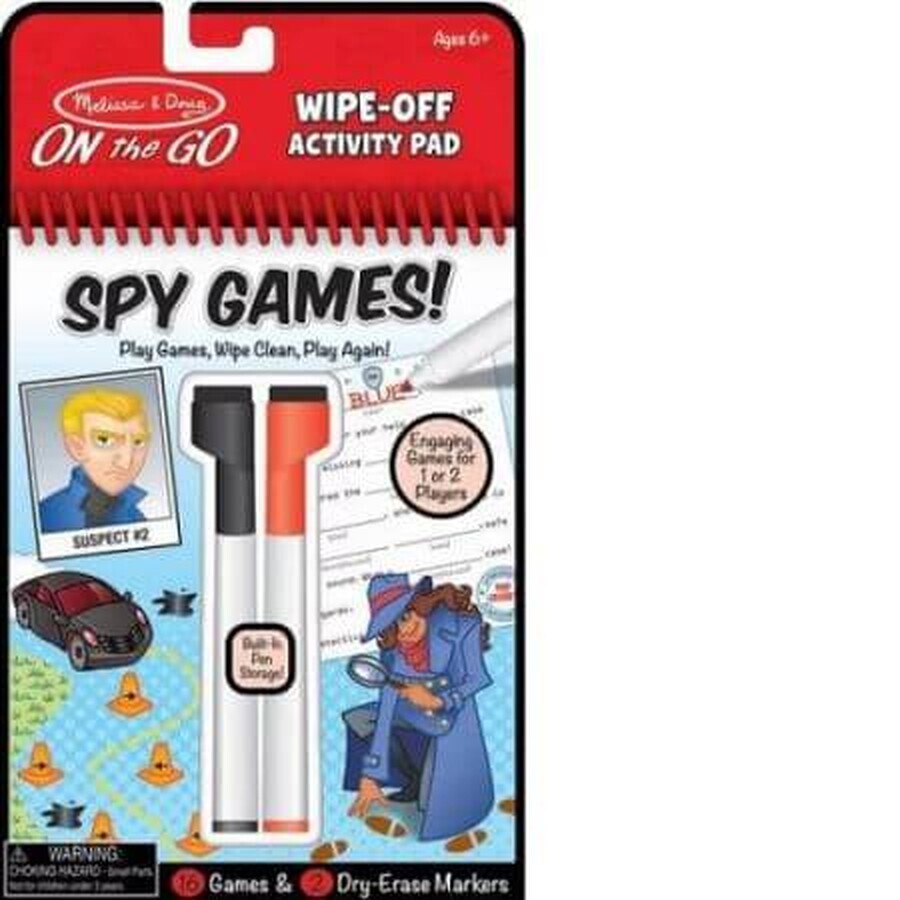 Livre réutilisable avec des activités et des jeux d'espionnage, +6 ans, Melissa & Doug