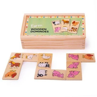 Children's domino game Farm, 1-5 years, BigJigs