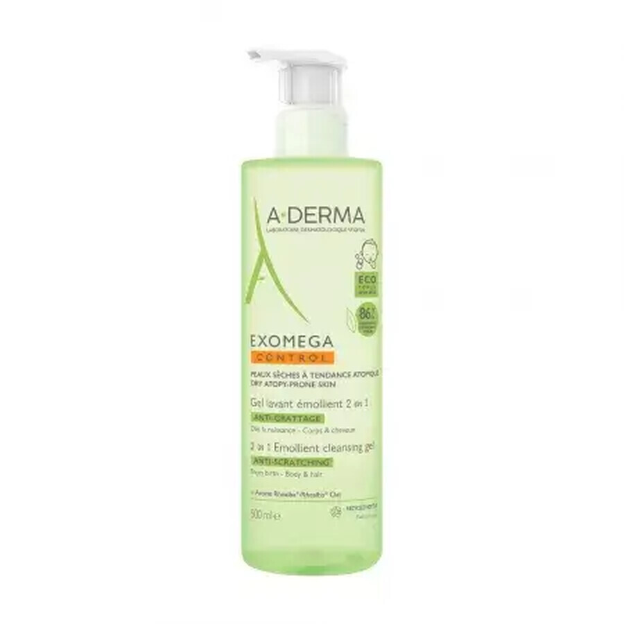 A-Derma Exomega Controle Schuimende Gel 2 in 1, 500 ml