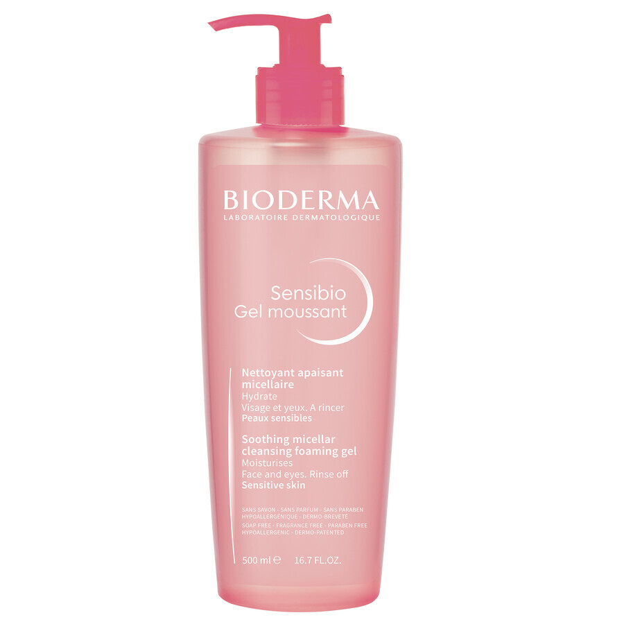 Bioderma Sensibio Gel spumant calmant și hidratant, 500 ml