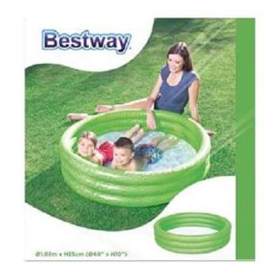 Piscina gonfiabile con 3 anelli, 102x25 cm, 51024, BestWay