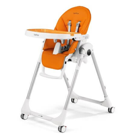 Seggiolone Prima Pappa Zero Follow Me 2 in 1, Arancia, Peg Perego