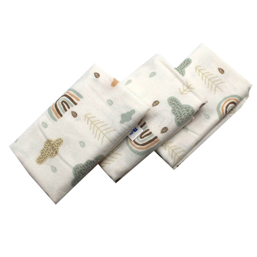 Norisori feather diaper, 80 x 80 cm, 3 pieces/set, Baltic Bebe