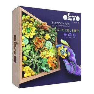 Succulenten Hout&amp;Knutselset, 21 x 21 cm, +12 jaar, Energie, Okto