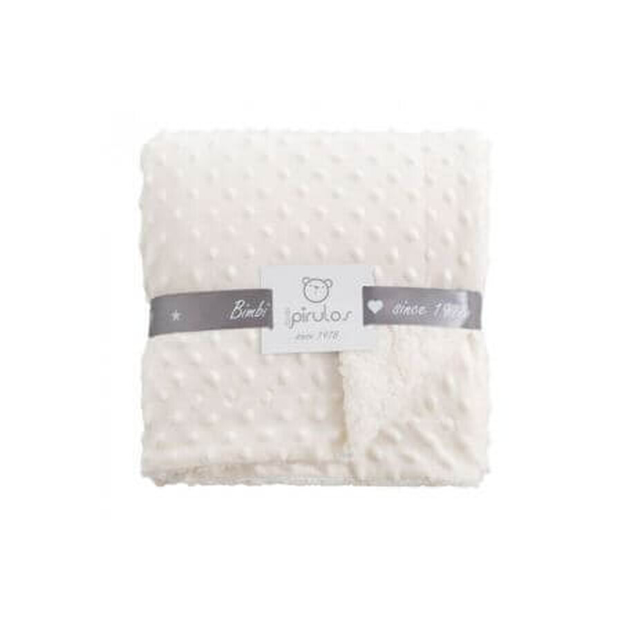 Double Dots Sherpa Blanket, 80x110cm, Ecru, Bimbi Pirulos