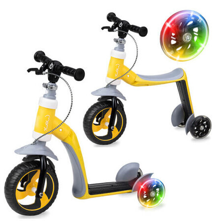 Trottinette convertible Elios 2 en 1 sans pédales, jaune, MoMi